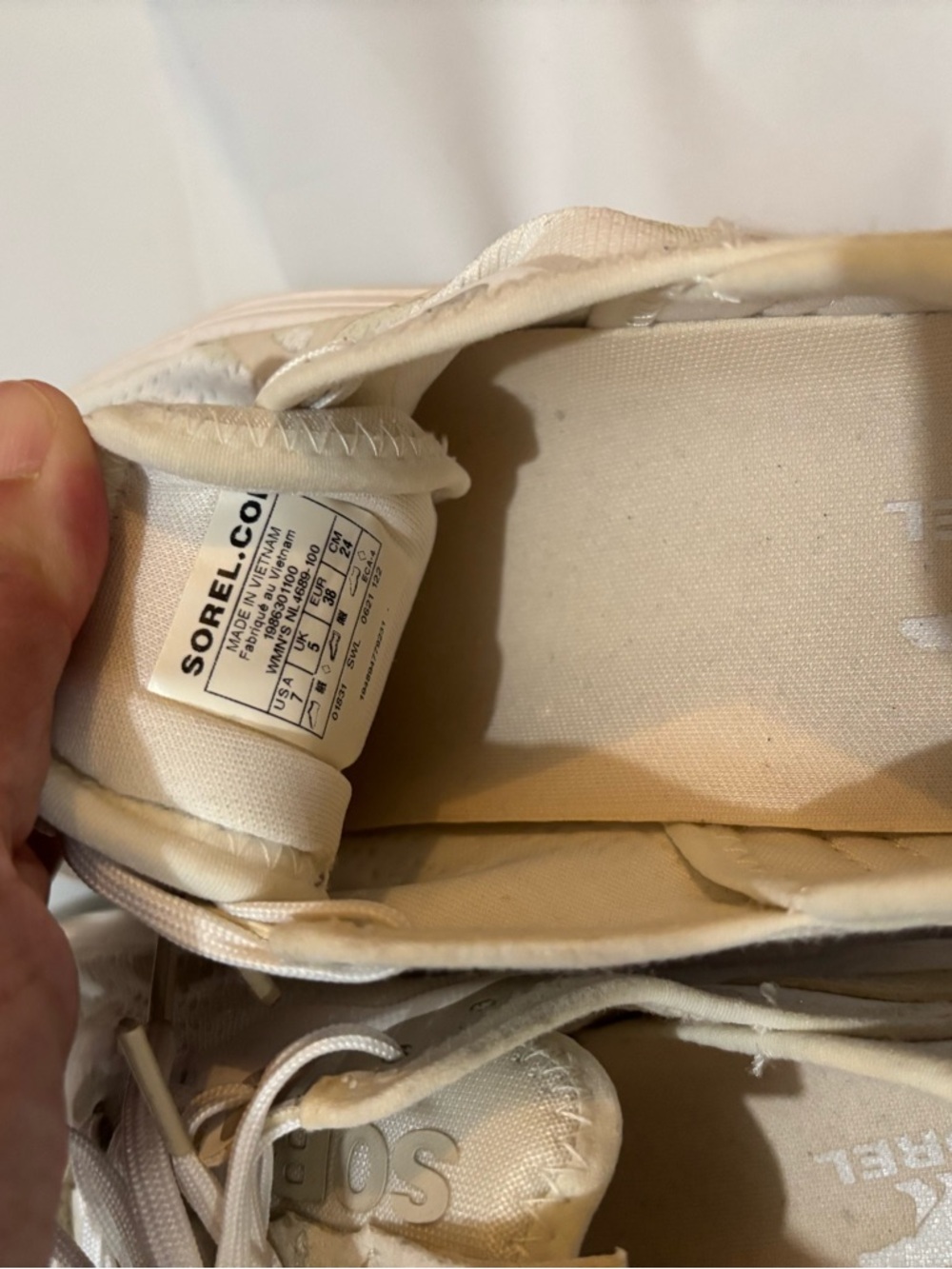 Sorel White and Chalk Women's Kinetic Breakthru Lace Sneakers - Picture 6 of 8